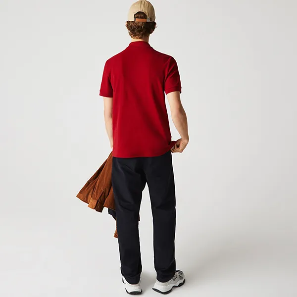 Áo Polo Nam Lacoste Men’s Made In France Regular Fit Organic PH7963 VLP Màu Đỏ Size 2