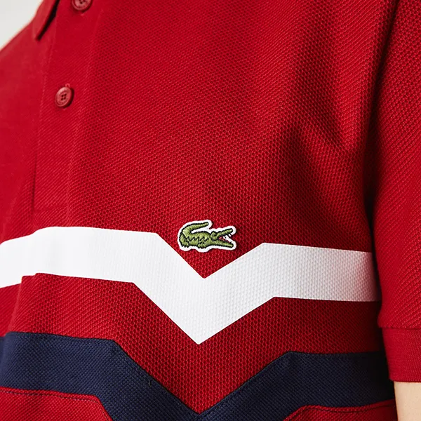 Áo Polo Nam Lacoste Men’s Made In France Regular Fit Organic PH7963 VLP Màu Đỏ Size 2
