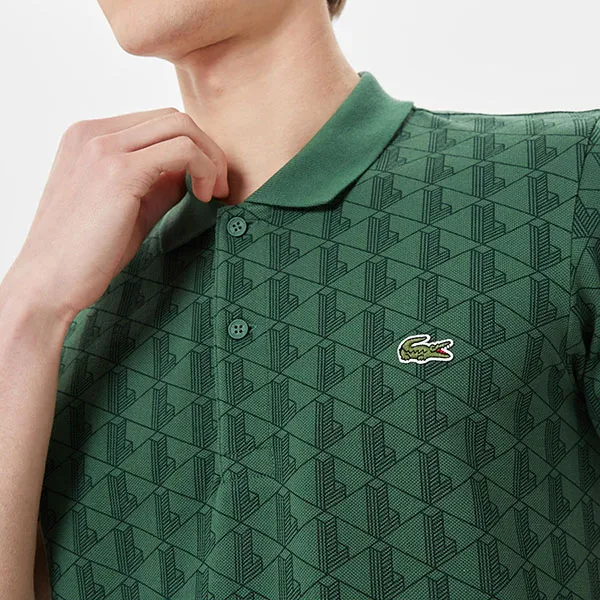 Áo Polo Nam Lacoste Monogram Classic Fit PH0324 24Y Màu Xanh Lá Size 4 - Thời trang - Vua Hàng Hiệu