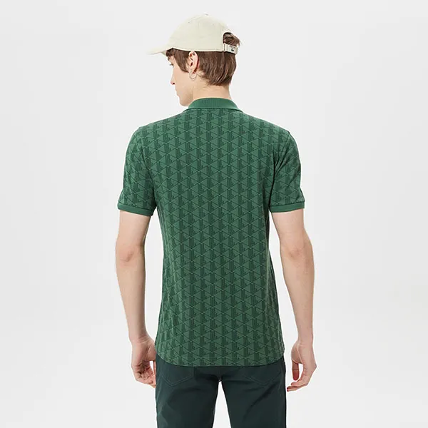 Áo Polo Nam Lacoste Monogram Classic Fit PH0324 24Y Màu Xanh Lá Size 4 - Thời trang - Vua Hàng Hiệu