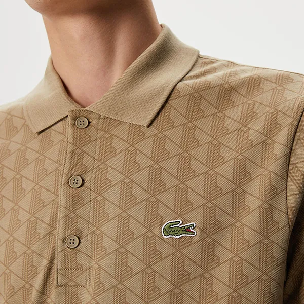 Áo Polo Nam Lacoste Monogram Cotton Slim Fit PH2410.10C Màu Nâu Size 4 - Thời trang - Vua Hàng Hiệu