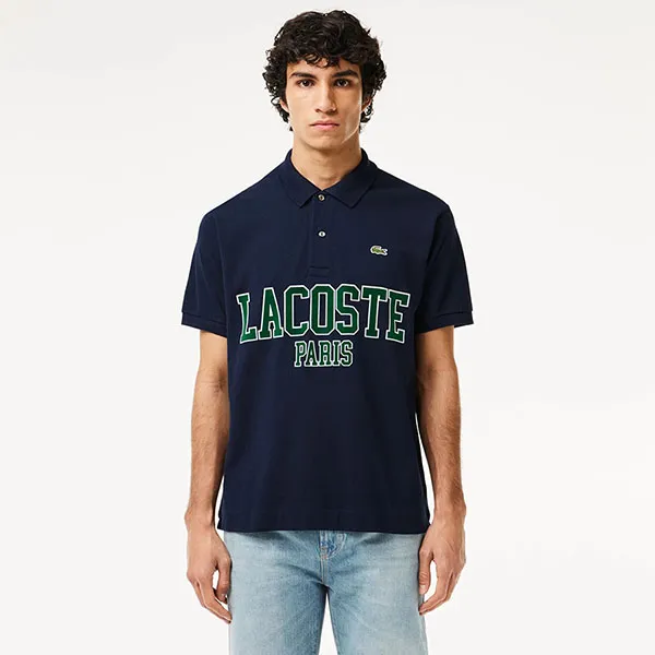 Áo Polo Nam Lacoste Original L.12.12 Piqué Polo Shirt PH7419 166 Màu Xanh Navy Size 3