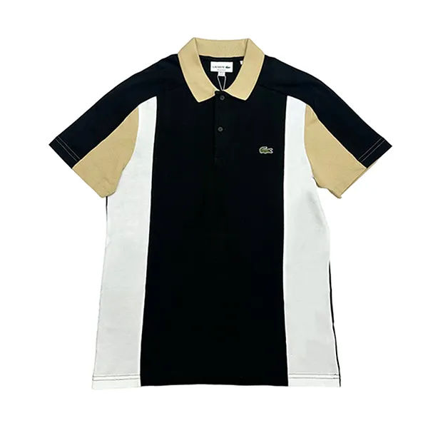 Áo Polo Nam Lacoste Regular Fit PH1302 IKH Màu Đen Be Size 5
