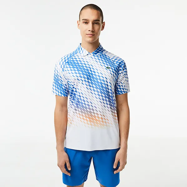 Áo Polo Nam Lacoste Regular Tennis x Novak Djokovic Player Version DH5177 YIP Màu Trắng Phối Xanh Size 4 - Thời trang - Vua Hàng Hiệu