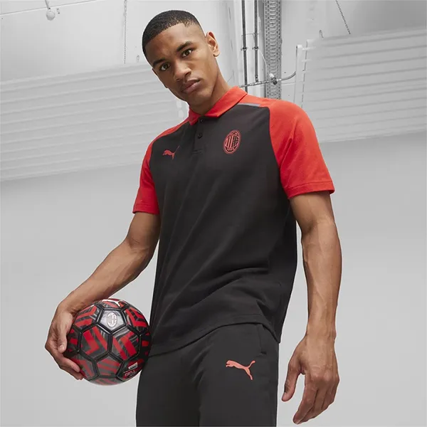 Áo Polo Nam Puma AC Milan Casuals Men's 772305-04 Màu Đen Đỏ Size S
