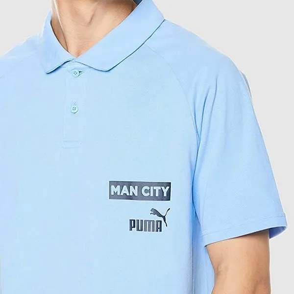 Áo Polo Nam Puma Manchester City MCFC Casuals 767735-22 Màu Xanh Dương Size S