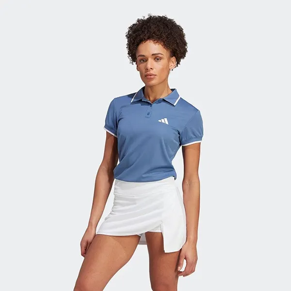 Áo Polo Nữ Adidas Clubhouse Classic Premium Tennis IA7036 Màu Xanh Blue Size S