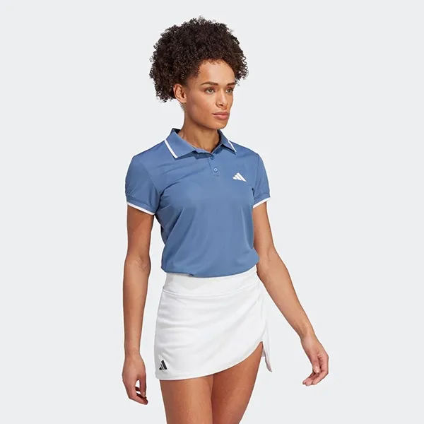 Áo Polo Nữ Adidas Clubhouse Classic Premium Tennis IA7036 Màu Xanh Blue Size S