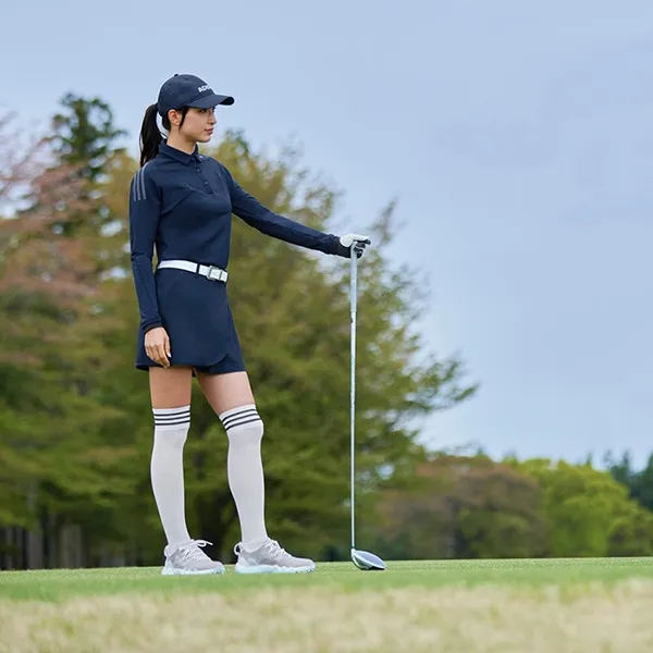 Áo Polo Nữ Adidas Golf Cold.Rdy Warm Long Sleeve Stretch Button Down Shirt HG1721 Màu Xanh Navy Size S