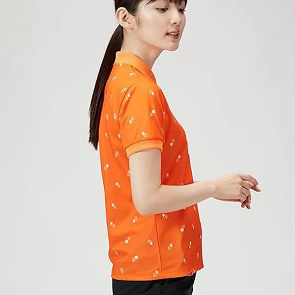 Áo Polo Nữ Puma Golf Drycell Golf 3D Logo AOP Short Sleeve Shirt 930561_03 Màu Cam Size M