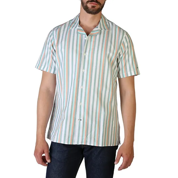 Áo Sơ Mi Cộc Tay Nam Tommy Hilfiger Kẻ Sọc MW0MW18372_0CD Phối Màu Size S