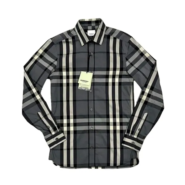 Áo Sơ Mi Nam Burberry Check Patterned Shirt Charcoal Màu Xám Đen Size XS - Thời trang - Vua Hàng Hiệu