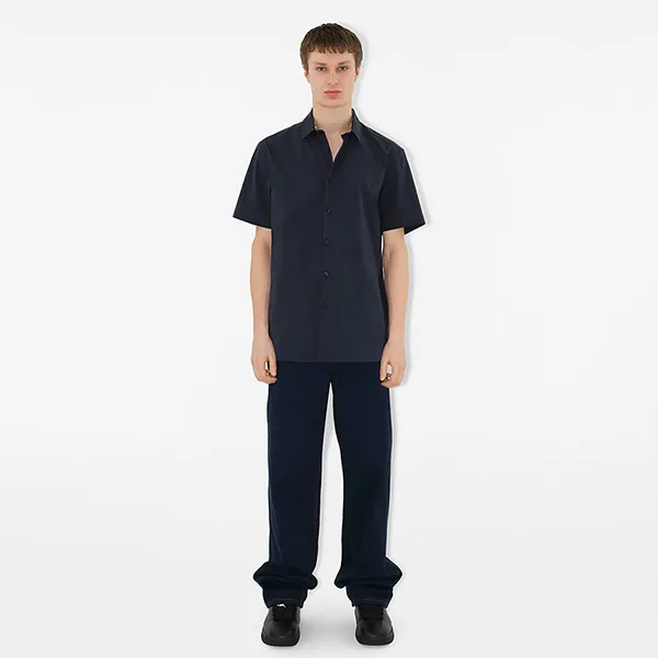 Áo Sơ Mi Nam Burberry Stretch Cotton Shirt Màu Xanh Navy Size S - Thời trang - Vua Hàng Hiệu