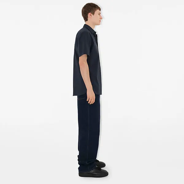 Áo Sơ Mi Nam Burberry Stretch Cotton Shirt Màu Xanh Navy Size S - Thời trang - Vua Hàng Hiệu