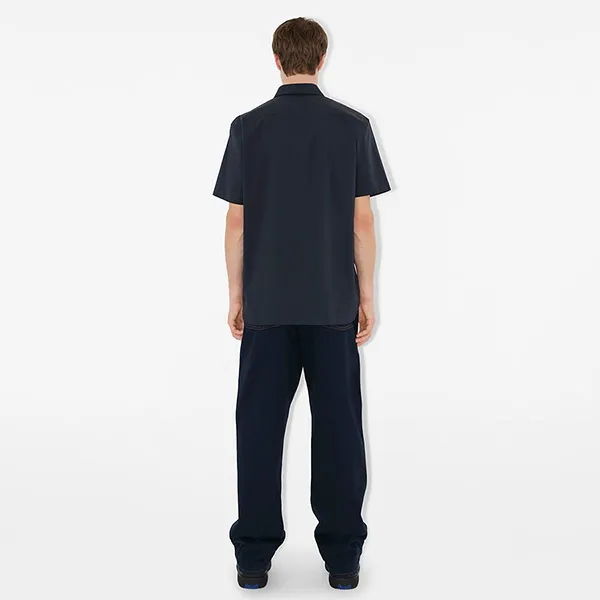 Áo Sơ Mi Nam Burberry Stretch Cotton Shirt Màu Xanh Navy Size S - Thời trang - Vua Hàng Hiệu