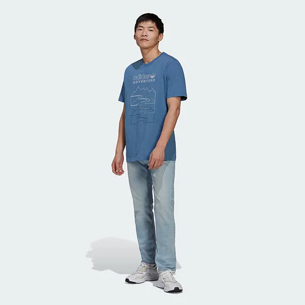 Áo Thun Nam Adidas Adventure Mountain Front Tee T-Shirt HK5008 Màu Xanh Dương Size S
