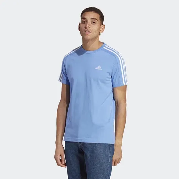 Áo Thun Nam Adidas Essentials Jersey 3-Stripes T-Shirt IC9346 Màu Xanh Blue Size M - Thời trang - Vua Hàng Hiệu