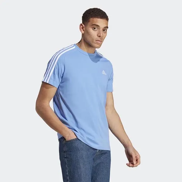 Áo Thun Nam Adidas Essentials Jersey 3-Stripes T-Shirt IC9346 Màu Xanh Blue Size M - Thời trang - Vua Hàng Hiệu
