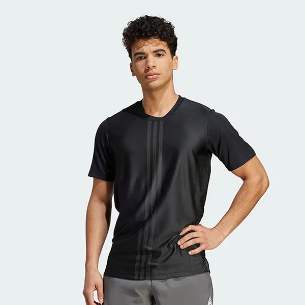Áo Thun Nam Adidas HIIT Workout 3-Stripes Tee T-Shirt HZ3072 Màu Đen Size XL