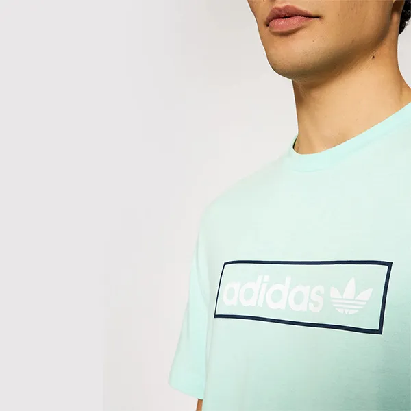 Áo Thun Nam Adidas Linear Logo T-Shirt HB1818 Màu Xanh Mint Size S