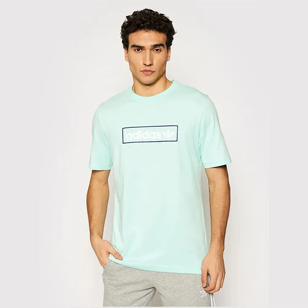 Áo Thun Nam Adidas Linear Logo T-Shirt HB1818 Màu Xanh Mint Size S