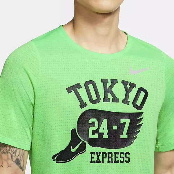 Áo Thun Nam Nike Running Men's Short Sleeve T-Shirt DA1489-300 Màu Xanh Lá Size S