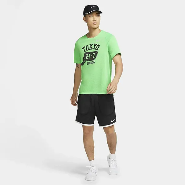 Áo Thun Nam Nike Running Men's Short Sleeve T-Shirt DA1489-300 Màu Xanh Lá Size S
