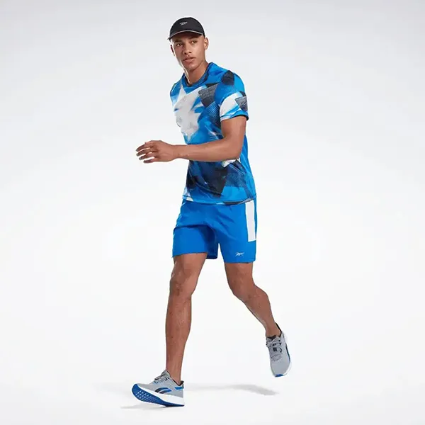 Áo Thun Nam Reebok Running Essentials Tee T-Shirt FL4757 Màu Xanh Trắng Size M