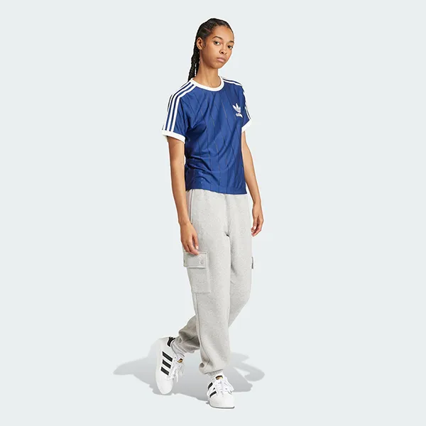 Áo Thun Nữ Adidas 3 Stripes T-Shirt IR7466 Màu Xanh Dương Size L