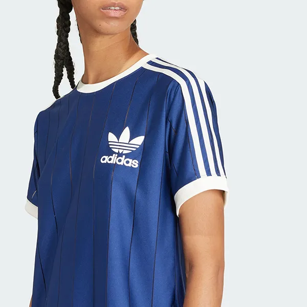 Áo Thun Nữ Adidas 3 Stripes T-Shirt IR7466 Màu Xanh Dương Size L