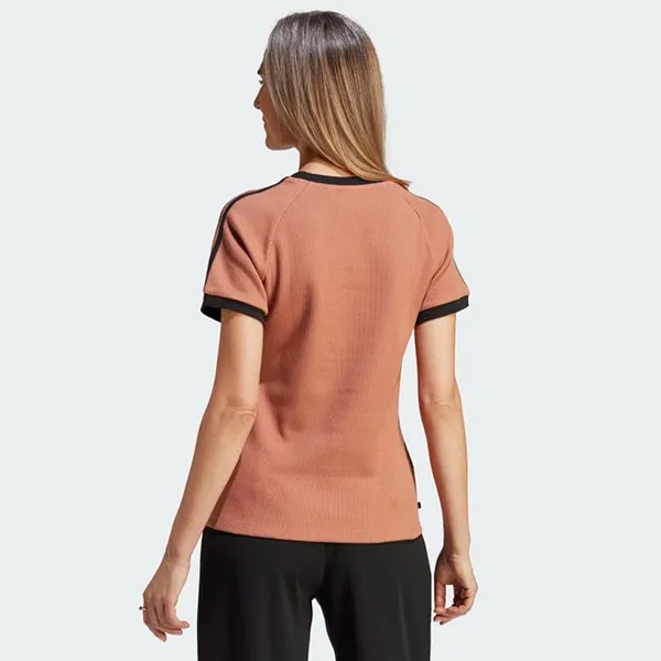 Áo Thun Nữ Adidas Originals 3-Stripe Slim Tshirt Clay Strata IC5464 Màu Cam Đất Size S