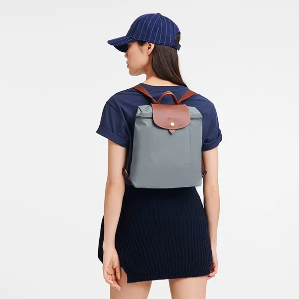 Balo Nữ Longchamp Le Pliage Original Backpack Acier Màu Xanh Nhạt - Túi xách - Vua Hàng Hiệu