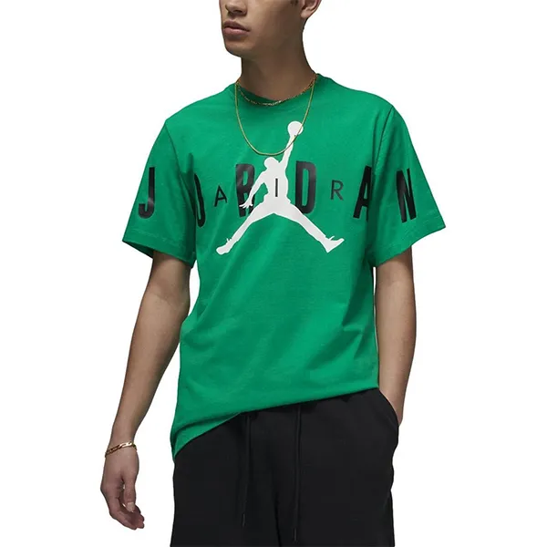 Bộ Quần Áo Cộc Tay Nam Nike Air Jordan Stretch Logo DV1445-310/DX1487-310 Màu Xanh Lá Size L