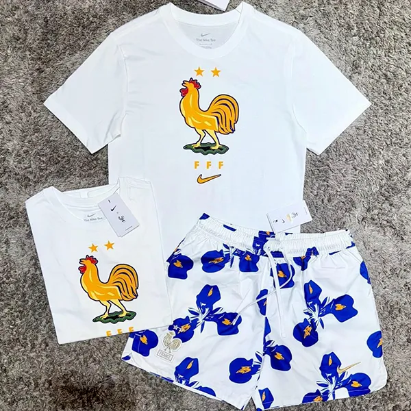 Bộ Quần Áo Cộc Tay Nam Nike FFF Football FV8583-100/FZ5945-121 Màu Trắng Xanh Size L - Thời trang - Vua Hàng Hiệu
