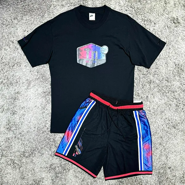 Bộ Quần Áo Cộc Tay Nam Nike Black Tuned FV0067-010/DV9631-010 Màu Đen Size XS - Thời trang - Vua Hàng Hiệu