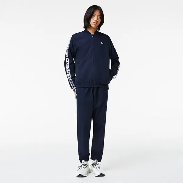 Bộ Quần Áo Thể Thao Nam Lacoste Men's Sport Logo Stripe Tennis Sweatsuit WH9404 - 423 Màu Xanh Navy Size 2