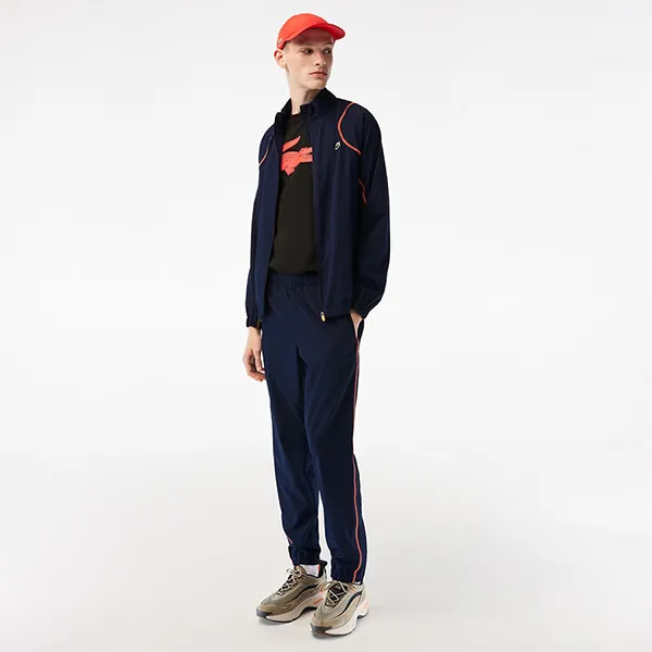 Bộ Quần Áo Thể Thao Nam Lacoste Men’s Tennis High-Neck Sweatsuit Set WH5213 - XIG Màu Xanh Navy Size 5