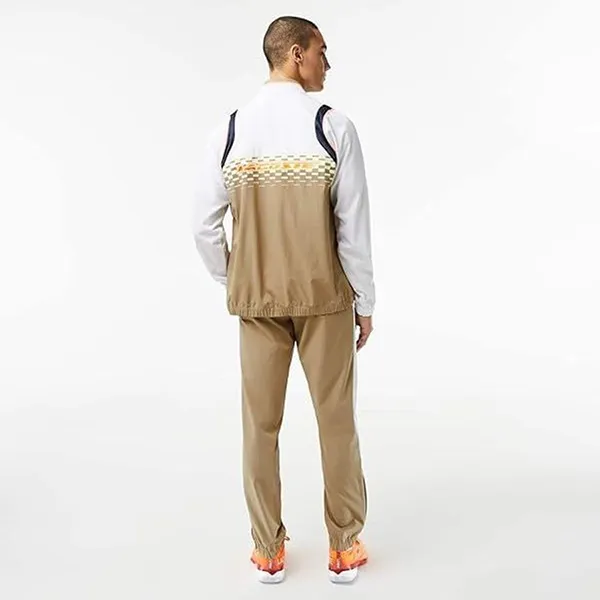 Bộ Quần Áo Thể Thao Nam Lacoste Tennis x Daniil Medvedev Jogger Set WH5222-00-WRI Màu Nâu/Trắng Size 2