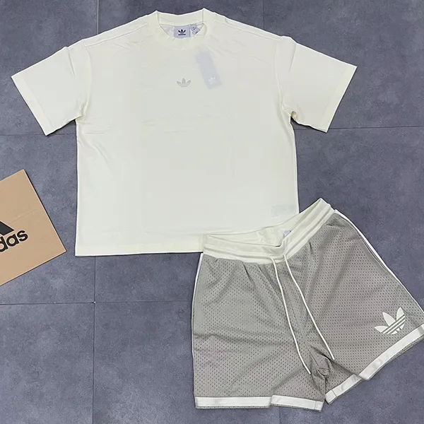 Bộ Thể Thao Adidas Basketball Classic IR6383/IM9645 Màu Trắng Phối Xám Size S