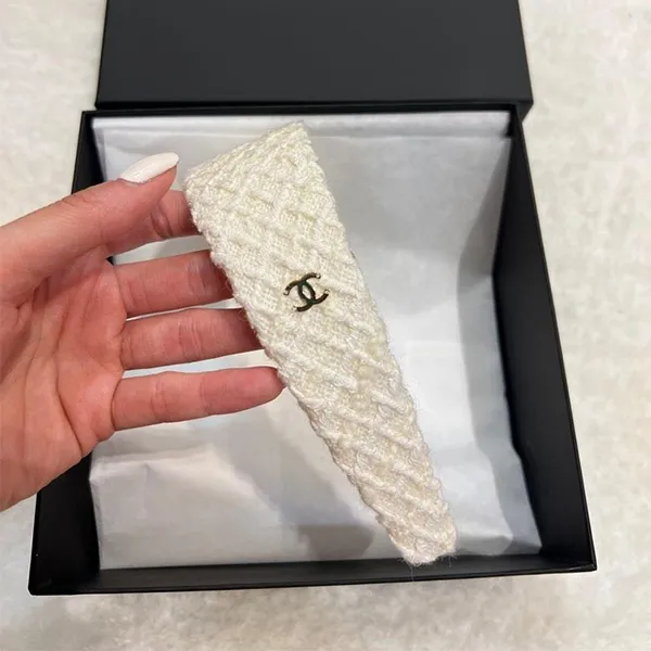 Bờm Tóc Chanel 22A White Hairband Màu Trắng