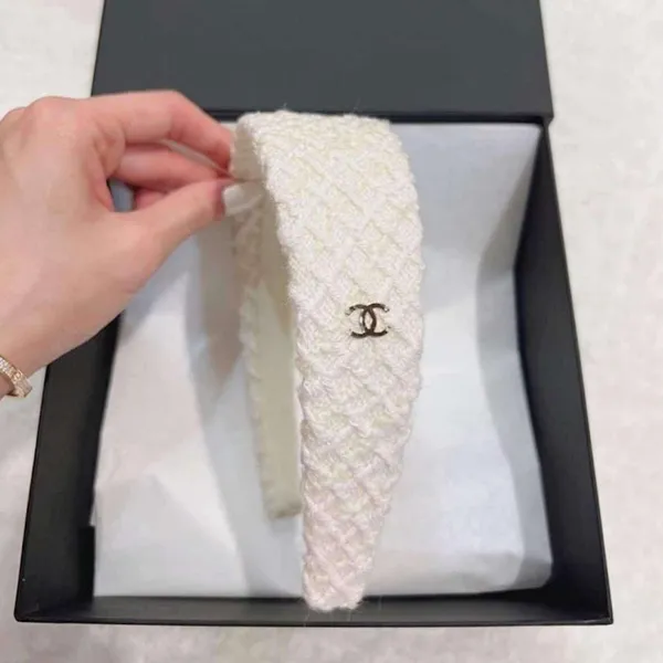 Bờm Tóc Chanel 22A White Hairband Màu Trắng