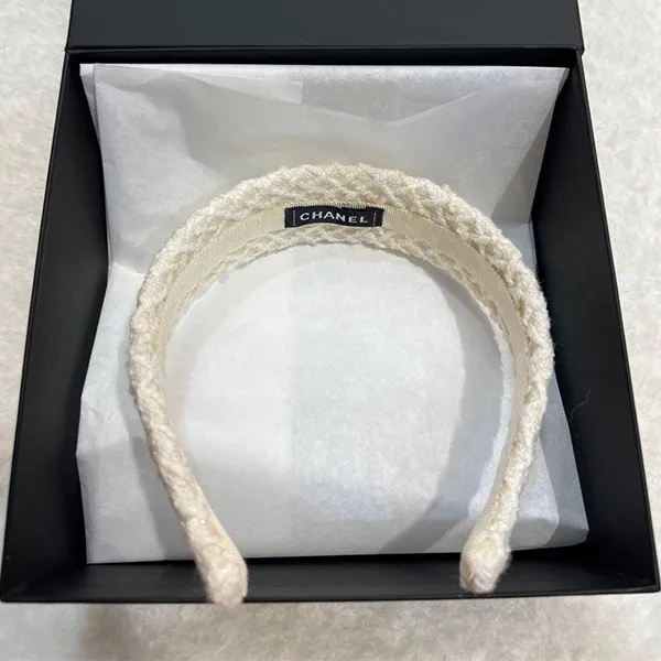 Bờm Tóc Chanel 22A White Hairband Màu Trắng