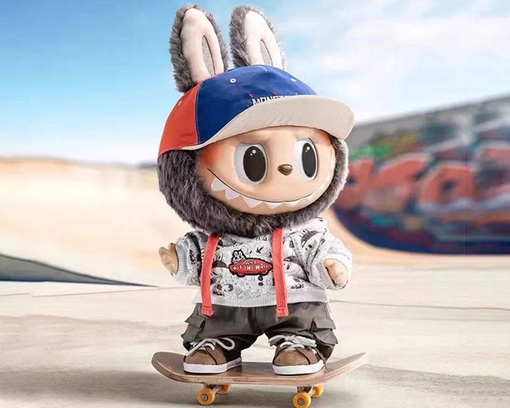 Búp Bê Pop Mart Labubu x Vans Off The Wall Màu Xám - Đồ chơi mô hình - Vua Hàng Hiệu