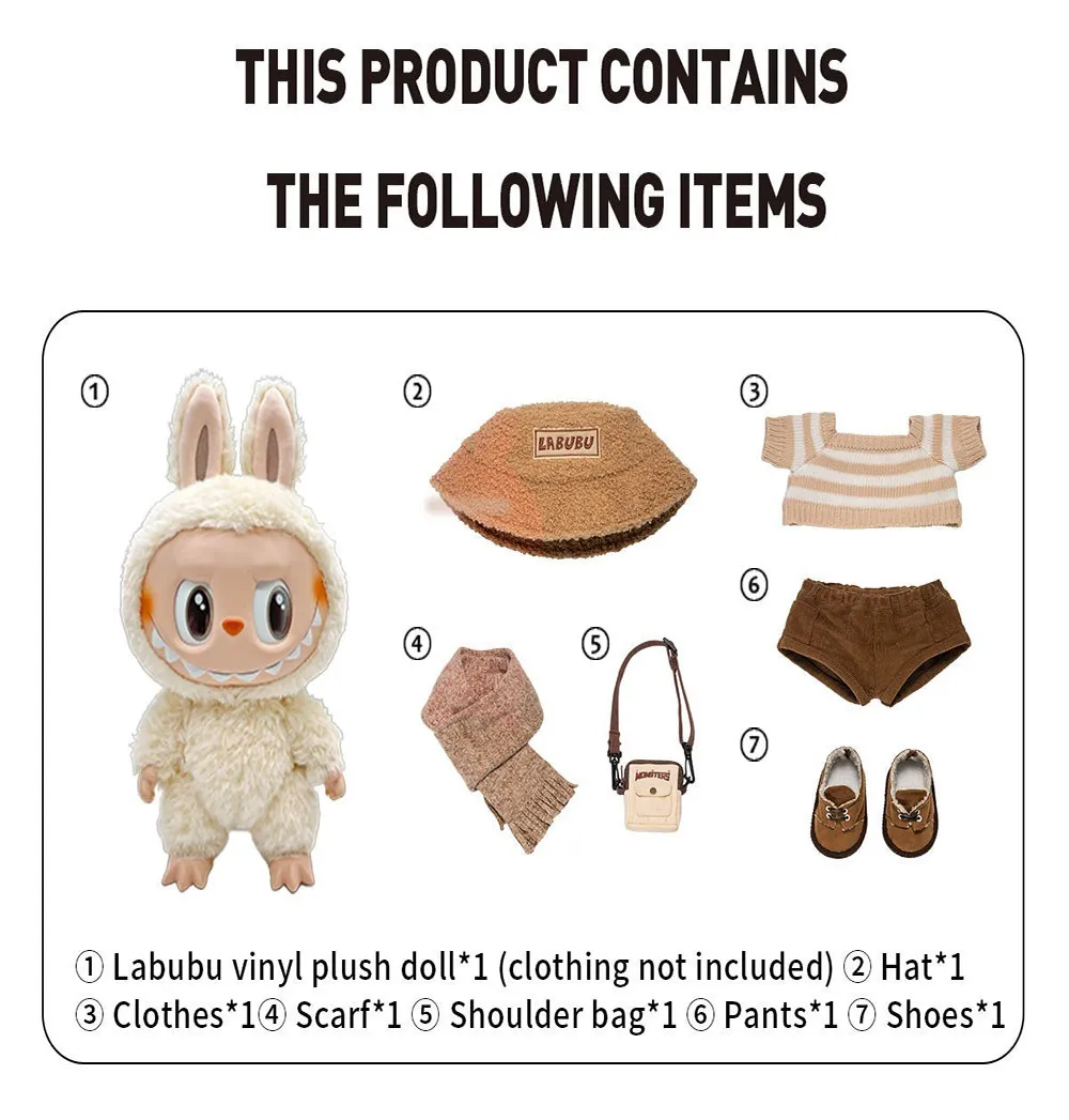 Búp Bê Pop Mart The Monsters Dress Be Latte Vinyl Plush Doll Màu Nâu - Đồ chơi mô hình - Vua Hàng Hiệu