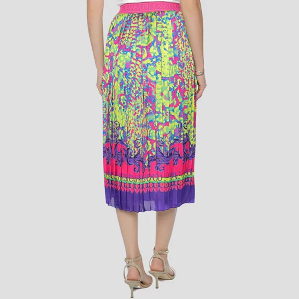 Chân Váy Nữ Versace Jeans Couture In Multicolor 76HAE8P5NS436609 Phối Màu Size 38