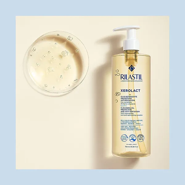 Dầu Tắm Hỗ Trợ Làm Sạch, Dưỡng Ẩm, Làm Sáng Da Rilastil Xerolact Cleansing Oil 750ml - Mỹ phẩm - Vua Hàng Hiệu