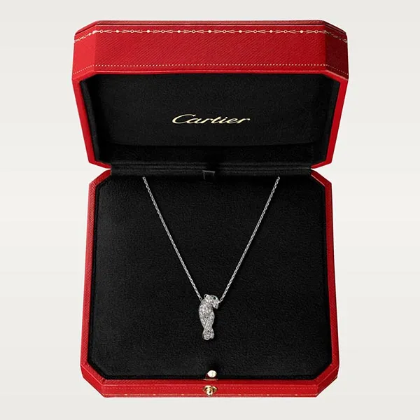 Dây Chuyền Nữ Cartier Panthère De Cartier Necklace Vàng Trắng 18k, 77 Viên Kim Cương Màu Trắng - Trang sức - Vua Hàng Hiệu