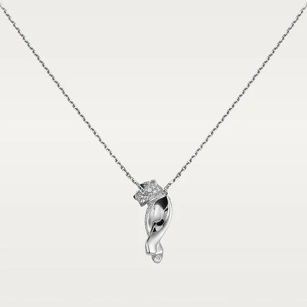 Dây Chuyền Nữ Cartier Panthère De Cartier Necklace Vàng Trắng 18k, 77 Viên Kim Cương Màu Trắng - Trang sức - Vua Hàng Hiệu