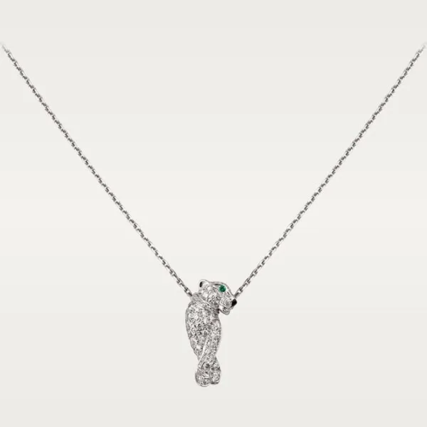 Dây Chuyền Nữ Cartier Panthère De Cartier Necklace Vàng Trắng 18k, 77 Viên Kim Cương Màu Trắng - Trang sức - Vua Hàng Hiệu