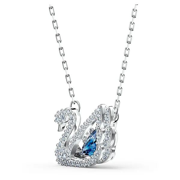 Dây Chuyền Nữ Swarovski Dancing Swan Necklace, Blue, Rhodium Plated 5533397 Màu Bạc - Trang sức - Vua Hàng Hiệu